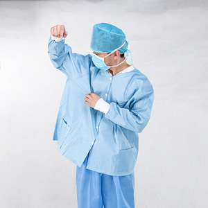 Uniformes de Hospital en Tela No Tejida Spunlace, Puños Tejidos, Bolsillos Personalizados, Unisex, para Médicos, Enfermeras y Pacientes - Product Image 1