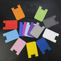Dompet Kartu Telepon Grosir Custom Logo Kantong Ganda Perekat 3M Silikon Pelindung Kartu Kredit RFID Blocking Tanpa Penutup