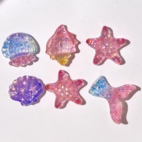 Seri Simulasi Laut DIY Cangkang Bintang Laut Casing Ponsel Aksesoris Rambut Bunga Sepatu Gantungan Kunci Liontin Kalung Anting Resin