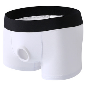 SacKnove A029-PJ – Sous-vêtements masculins respirants avec trou pour fixation de vibromasseur, culotte boxer <span class=keywords><strong>sexy</strong></span> ajourée pour hommes gays - Product Image 5