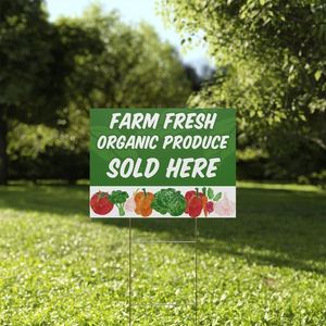 Letrero de Jardín Personalizado de Doble Cara, Resistente al Agua, a los Rayos UV y Ecológico, Impresión Personalizada de Primera Calidad, Logotipo Personalizado para Mercado Agrícola - Product Image 1