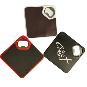 Abrebotellas magnético de plástico duro para posavasos, abrebotellas de plástico ABS y acero inoxidable, con logotipo personalizado
