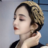 Étnico nuevo gorro islámico Dubai estilo árabe musulmán turbante sombrero mujer quimio gorra pérdida de cabello cabeza cubierta envoltura