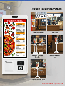 27-32 inch in nhiệt tự phục vụ McDonald của thứ tự kiosk với màn hình cảm ứng SDK kích hoạt Nhận dạng khuôn mặt nhà hàng sử dụng - Product Image 3