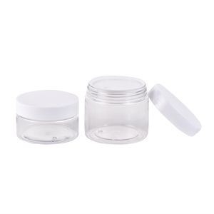 Plastic Black Jar Hot Sale Manufacturers Recycled Empty Cosmetic Pet Black White Transparent Plastic Jar With Screw Cap For Skin Care Cream