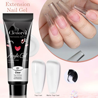 Kit de gel d'extension d'ongles 15ml, 6 pièces, gel poly acrylique rose, gel d'extension d'ongles à séchage rapide UV LED, fournitures de manucure
