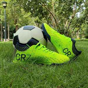 Chaussures de football pour hommes, coupe basse, crampons TF, tige synthétique, doublure en mesh, semelle extérieure en caoutchouc, semelle intermédiaire en EVA, pour entraînement et matchs d'été - Product Image 3
