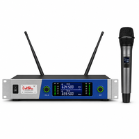 Système de microphone sans fil JSL à double tuner et diversité, 200 canaux, micros portatifs 530-690 MHz, récepteur rack 100 m