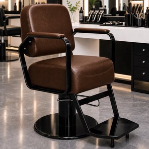 Black Hydraulic <b>Barber</b> <b>Chair</b> Swivel Salon Styling <b>Chair</b> Reclining Hair Cutting Seat with Footrest - Product Image 4