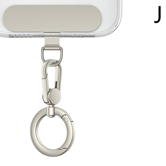 360 Rotation Metal Phone Lanyard Gasket Patch Rotatable Metal Buckle Hanging Steel Clip Card Cord Tab Mobile Phone Accessories