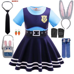 Disfraz de conejo Judy para niños, disfraz de fantasía de Halloween para niñas, trajes para el Día del Niño, vestidos para actuaciones en el escenario escolar - Product Image 1