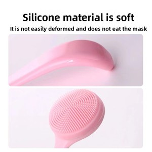 Brosse faciale portable en silicone souple pour le nettoyage et l'élimination des points noirs, outil de beauté confortable à tenir dans la main, noir - Product Image 2