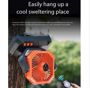 New Portable Cooling <b>Spray</b> Fan Outdoor Camping Tent Lighting USB Charging Shaking Head Fan Fishing Mute Small Electric Fan - Product Image 6