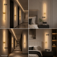 Applique murale moderne de chevet, design minimaliste de luxe, bande LED, aluminium doré, noir sable, 600 800 1000mm, pour chambre, hôtel, couloir