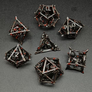 Ensemble de dés polyédriques carrés creux en métal personnalisés de 16 mm avec design <span class=keywords><strong>squelette</strong></span> sur mesure pour le jeu de table Dungeons and Dragons - Product Image 4