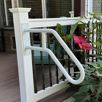 Barre d'appui murale en acier inoxydable robuste en forme de U, antidérapante, pour escalier, porche extérieur, garage, sous-sol, avec revêtement en poudre