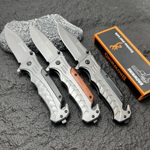 Couteau pliant multifonctionnel OEM personnalisable en acier inoxydable avec manche en bois, idéal pour la survie en extérieur, le camping et le bricolage - Product Image 3