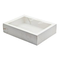 Boîtes en carton imprimées en couleur, blanches, rayées roses, pour pâtisseries, boîtes cadeaux personnalisées pour desserts de boulangerie avec fenêtre