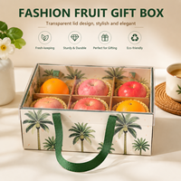 Boîte d'emballage pour fruits transparente haut de gamme personnalisée, adaptée aux fruits tropicaux, aux fruits du dragon, à l'ananas, aux mangues, boîtes cadeaux