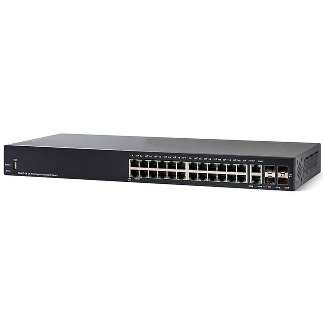 24-Port 10/100/1000Mbps SG350X-24-K9 Enterprise Network Switch with POE SNMP QoS 250G Capacity