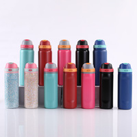 Gobelet cylindrique à double paroi en acier inoxydable 304, pour hommes et femmes, gobelet à fruits à double boisson, bouteille d'eau de sport de plein air