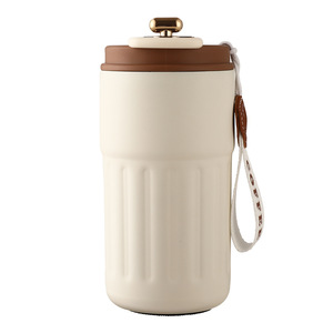Taza térmica de acero inoxidable 304 con pantalla inteligente de temperatura, portátil con correa de transporte para uso en exteriores y transporte. - Product Image 2