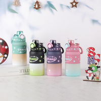 Bouteille d'eau portable en plastique colorée de 1000 ml pour étudiants, enfants, sport et gym