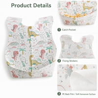 Bavoirs jetables pour bébés OEM/ODM avec poche alimentaire, emballés individuellement, conception de logo personnalisée disponible, fabriqués en Chine, prix usine