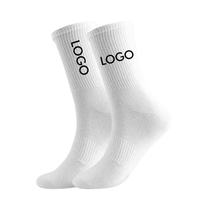 Chaussettes de sport classiques en vente chaude, chaussettes de sport athlétiques à design personnalisé, chaussettes de sport blanches pour hommes avec logo personnalisé