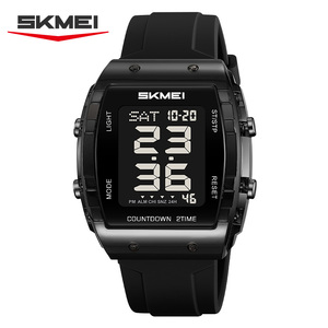Montre électronique SKMEI avec boîtier <span class=keywords><strong>transparent</strong></span>, deux tailles au choix, multifonction, étanche, sportive, montre-bracelet numérique pour l'extérieur - Product Image 3