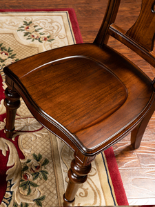 Chaise de salle à manger en bois massif américain - <span class=keywords><strong>Fauteuil</strong></span> <span class=keywords><strong>rustique</strong></span> pour adultes pour salle à manger/mahjong/bureau/maison - Product Image 4