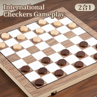 Jeu d'échecs magnétique en bois 2-en-1 avec plateau pliable double reine et compartiment de rangement, jeu d'échecs de voyage portable pour enfants et adultes