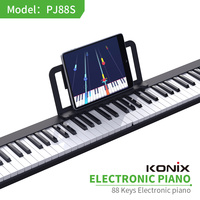 Piano numérique portable pliable à 88 touches avec double haut-parleur, clavier électronique standard portable, piano numérique