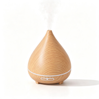 Diffuseur d'arômes à grain de bois, machine à huiles essentielles ultrasonique avec lumière LED nocturne, humidificateur d'aromathérapie domestique