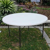 Table rectangulaire pliable en plastique HDPE de 72 pouces de diamètre pour banquet