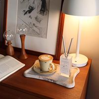 Nouveauté comptoir en travertin plateau d'ornement de parfum Table basse plateau de boissons collations chambre bijoux plateau d'arôme