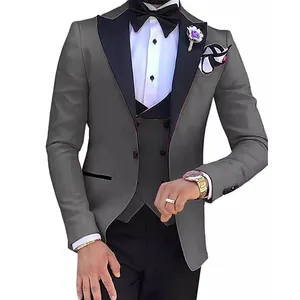 Matrimonio 2024 su misura formale di alta qualità slim fit smoking abiti da uomo 3 pezzi