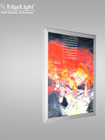 Boîte à lumière ultra-mince à cadre ouvert quatre côtés en alliage d'aluminium, LED simple face, publicité personnalisable, argentée, pour intérieur
