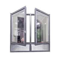 Fenêtres à battants en aluminium WANJIA, designs modernes, double panneau, pour la maison