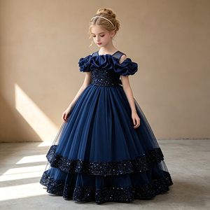 <span class=keywords><strong>Robe</strong></span> <span class=keywords><strong>de</strong></span> princesse pour fille <span class=keywords><strong>de</strong></span> 12 ans, modèle fantaisie, à épaules dénudées, avec design superposé et bouffant, idéale pour mariage ou demoiselle d'honneur - Nouvelle collection très prisée - Product Image 1