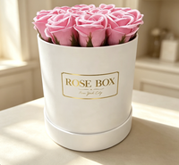 Boîtes à fleurs et roses rondes de luxe avec option de logo personnalisé en carton recyclé, impression à chaud