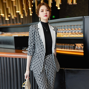 Woman Suit Print <strong>Blazer</strong> and Pants for Women Formal Wear Jacket &amp; Trousers <strong>Leggings</strong> Elegant <strong>Outfits</strong> Ladies Office Wear Suit - Product Image 5