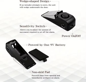 Système d'alarme de porte sans fil 120 dB, alarme de sécurité domestique anti-effraction, système de blocage de porte portable, alarme de pression pour porte - Product Image 3