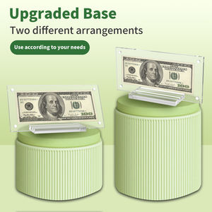 2 Stück Dollar Bill Frame Bilderrahmen halter Doppelseitige transparente Gedenkmünze Vitrine Acryl Kunststoff platten - Product Image 2