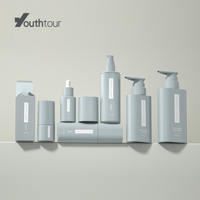 Bouteilles cosmétiques en plastique PET personnalisées de la série CRT, finition brillante/mate, pour sérum, shampoing, brume, vente en gros