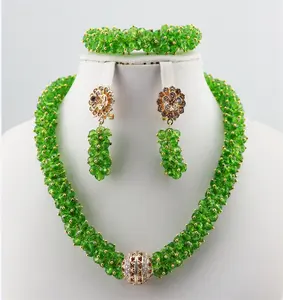 Harga Grosir Pabrik Penjualan Langsung Set Perhiasan Mode Manik Set Perhiasan Besar