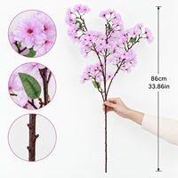 Ranting Bunga Sakura Sutra Buatan, Bunga Sakura Palsu untuk Pernikahan, Rangkaian Bunga untuk Acara Pesta Dekorasi Rumah