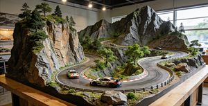 Diorama de Pista de Carreras de Montaña a Escala 1/64 con Luz LED - Escena de Carretera sinuosa Hecha a Mano para Exhibición de Autos a Escala - Product Image 4