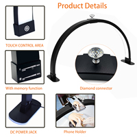 Lampe à ongles professionnelle UV LED demi-lune 30 pouces 2-en-1 pliable pour cils et manucure, idéale pour salon