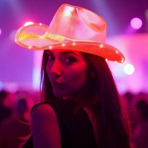 Sombrero <span class=keywords><strong>de</strong></span> Vaquero Unisex con Luces LED Intermitentes <span class=keywords><strong>para</strong></span> Fiesta Disco, Disfraz <span class=keywords><strong>de</strong></span> Halloween, Sombrero Luminoso Divertido - Product Image 5